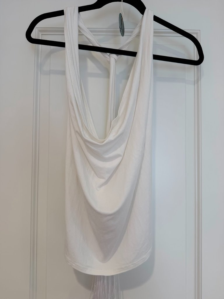 Temple Ro Cowl Top White Size Small — image 5 of 5